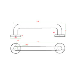 Madlo 268 x 64 x19 mm, brúsená nerez AISI 304 Madlo 268 x 64 x19 mm, brúsená nerez AISI 304
